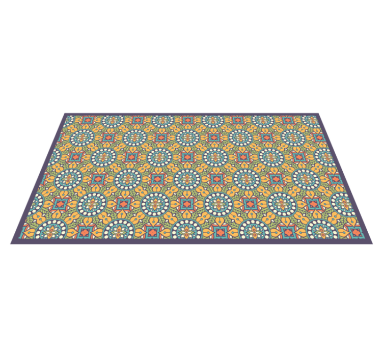 Tapis mosaique vinyle composition jaune colorée - TenStickers