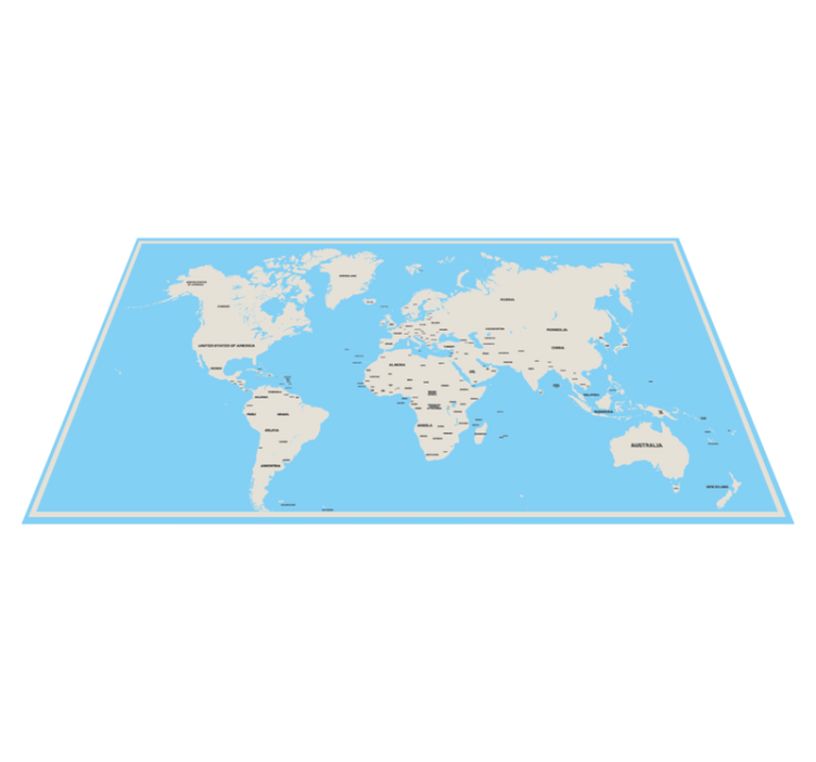 Tapis vinyle carte du monde conception simple globale - TenStickers