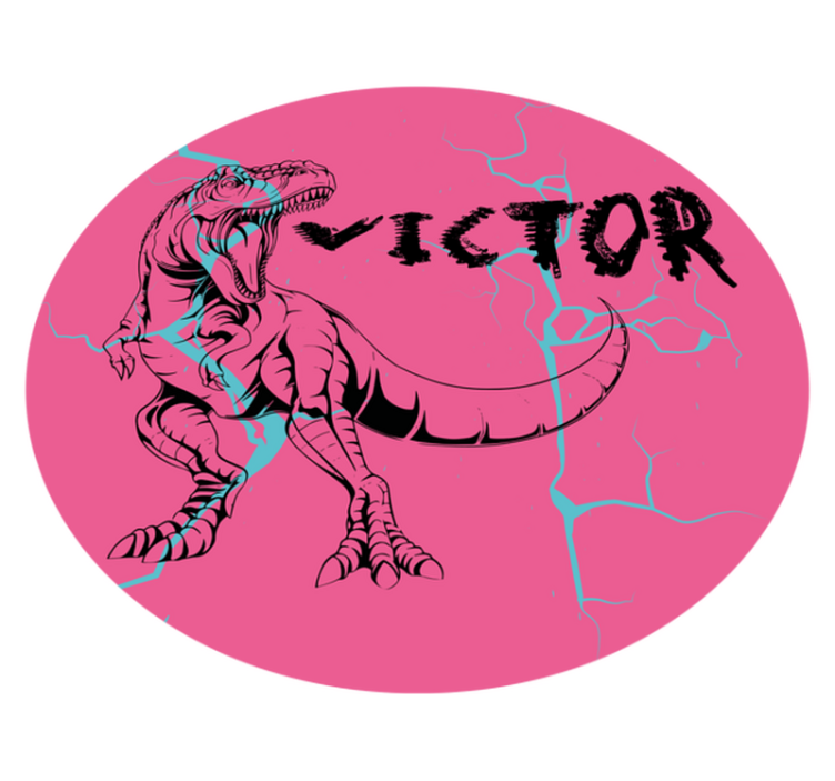 Tapis vinyle autres tapis t-rex rose avec nom - TenStickers