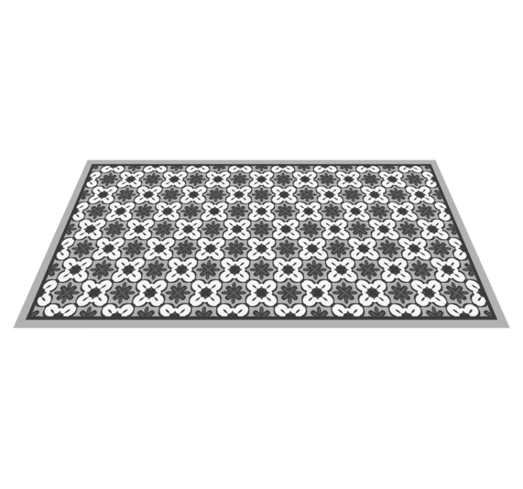 Tapis mosaique vinyle motif floral classique - TenStickers