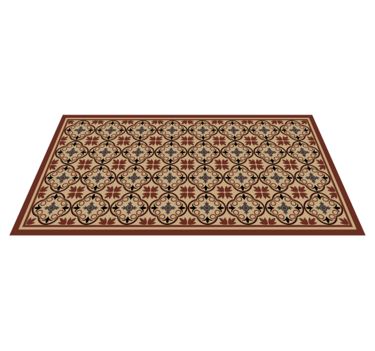Tapis mosaique vinyle éléments floraux géométriques - TenStickers