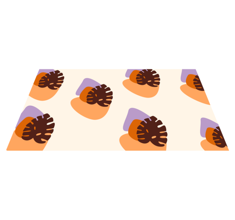 Tapis vinyle nature formes de feuilles colorées - TenStickers