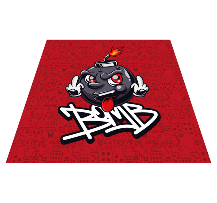 Tapis vinyle moderne Swag baby bombe graffiti dessin animé - TenStickers