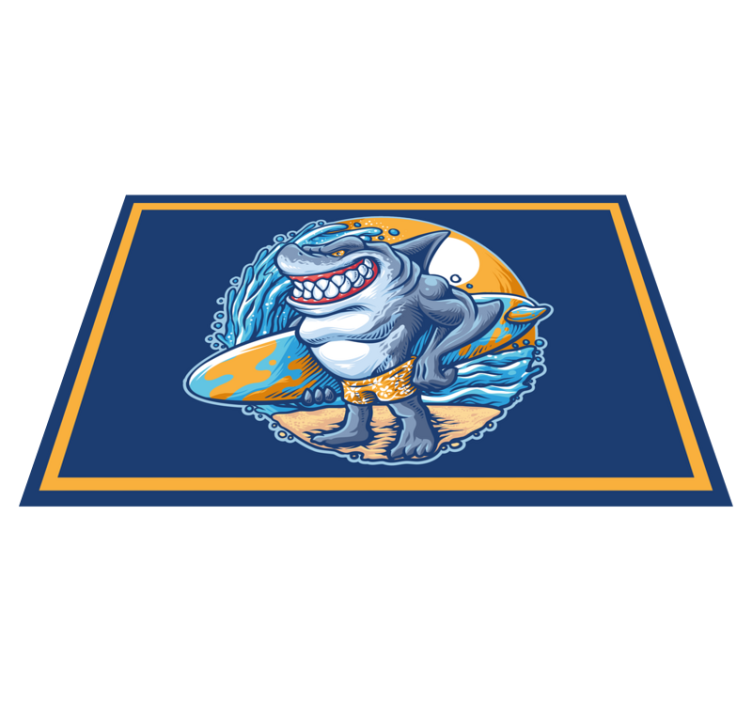 Tapis vinyle ado personnage de requin joyeux - TenStickers