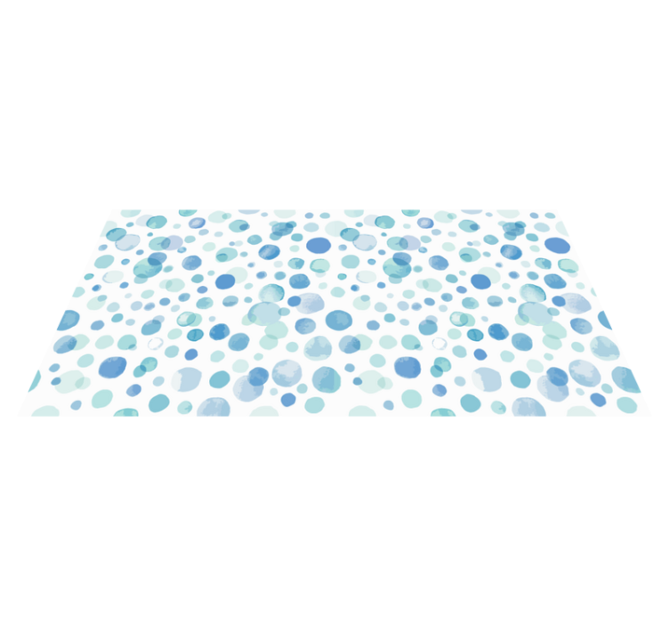 Tapis vinyle geometrique Points d'aquarelle bleus - TenStickers