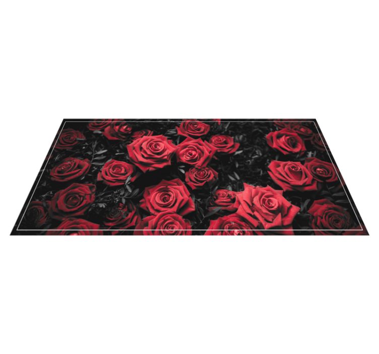 Tapis vinyle plantes conception réaliste de roses rouges - TenStickers