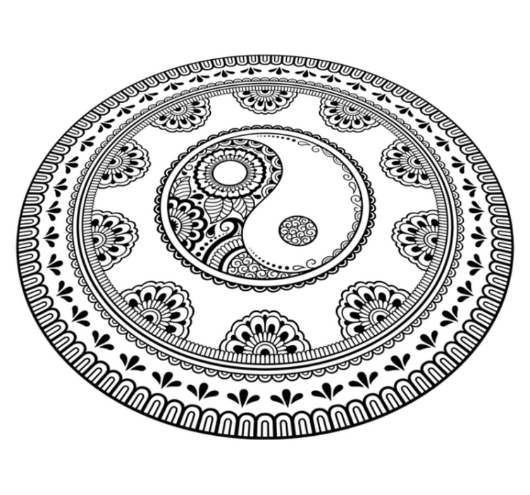 Tapis vinyle Mandala symboles spirituel hindi - TenStickers
