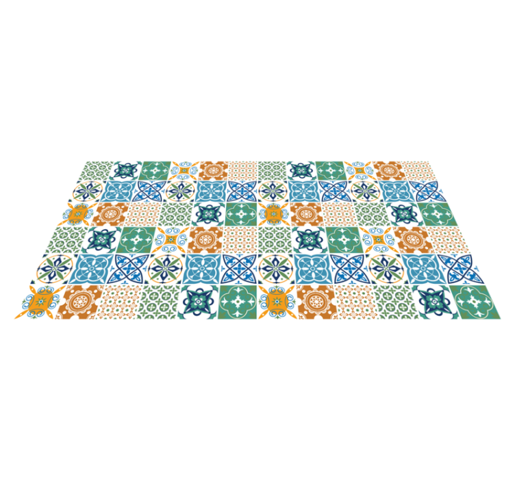 Tapis vinyle carreaux de ciment motifs vibrants - TenStickers