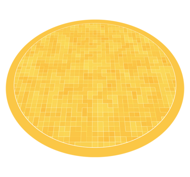 Tapis vinyle géométrique motif mosaïque jaune - TenStickers
