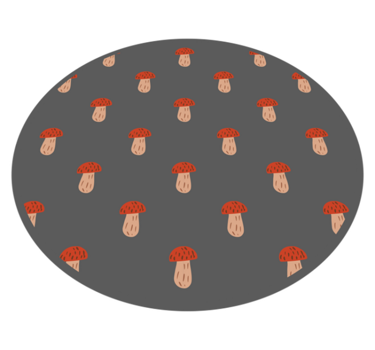 Tapis vinyle cuisine rond à motifs de champignons - TenStickers
