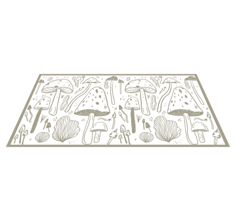 Tapis vinyle plantes croquis de champignons - TenStickers