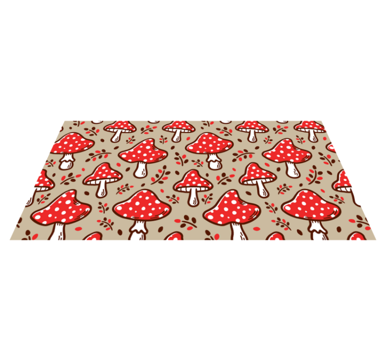 Tapis vinyle plantes motifs fongiques vibrants - TenStickers