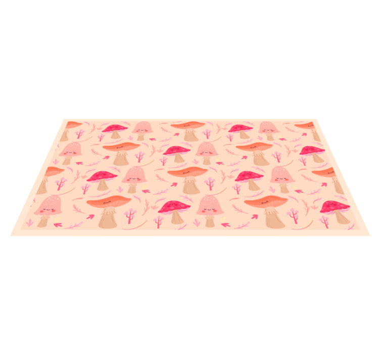 Tapis vinyle plantes joyeux champignons classiques - TenStickers