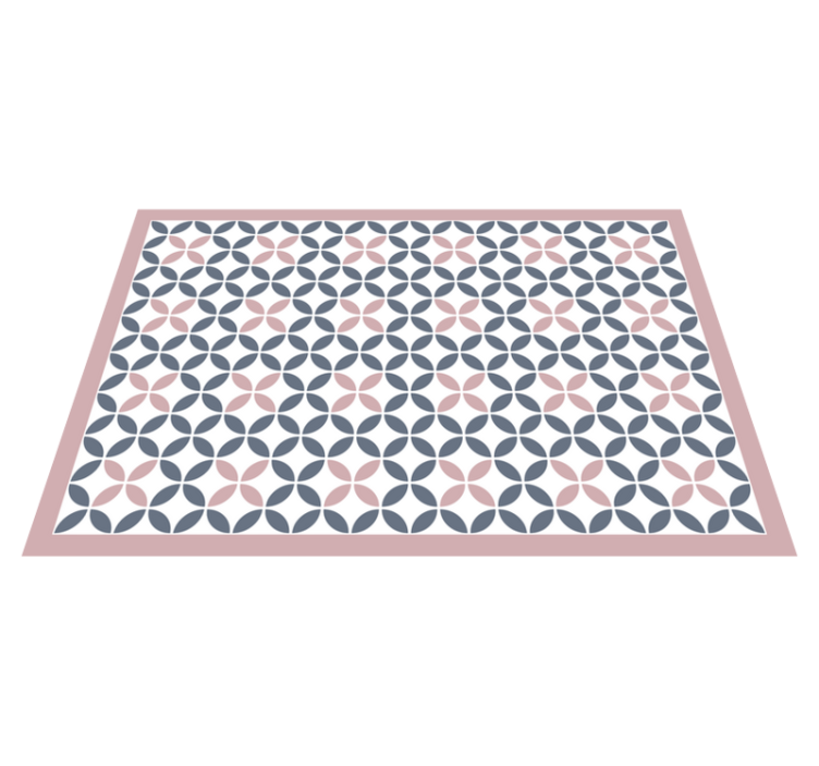 Tapis mosaique vinyle design rond beige et gris - TenStickers