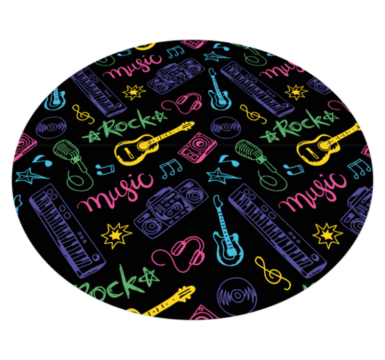 Tapis vinyle ado modèle d'icônes musicales - TenStickers