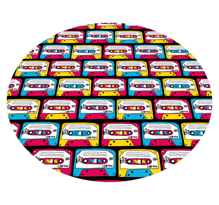 Tapis vinyle vintage cassettes colorées vivantes - TenStickers
