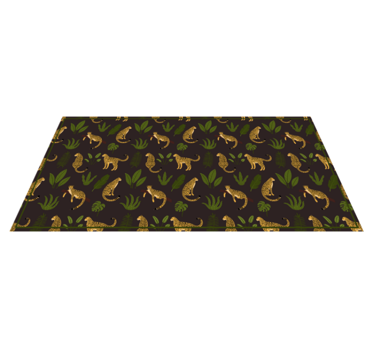 Tapis vinyle motif animal feuillage léopard - TenStickers