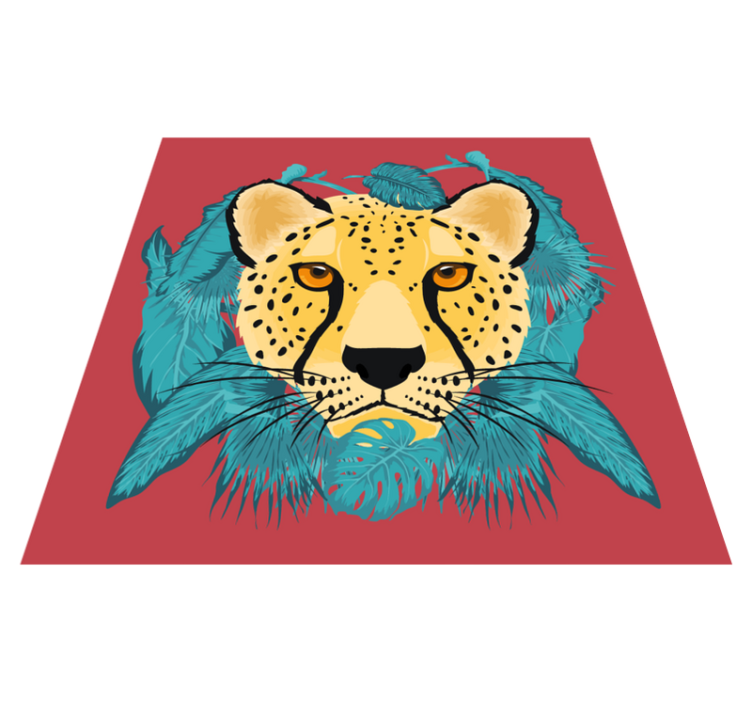 Tapis vinyle animal portrait de chat sauvage - TenStickers