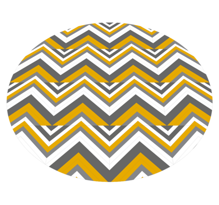 Tapis vinyle géométrique chevron gris et jaune - TenStickers