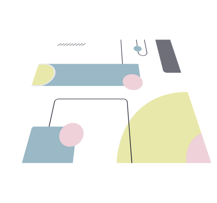 Tapis vinyle minimaliste formes pastel abstraites - TenStickers