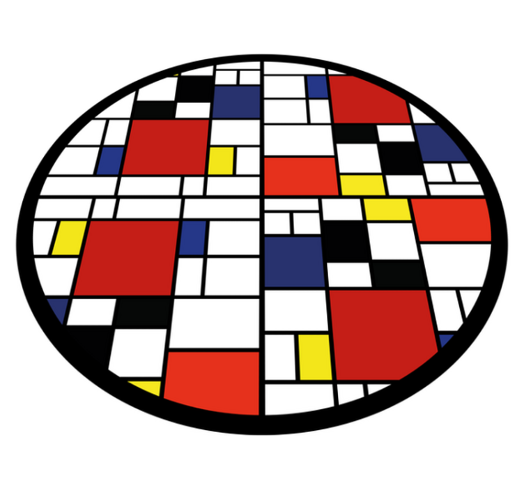 Tapis vinyle rond Blocs de couleurs abstraits - TenStickers