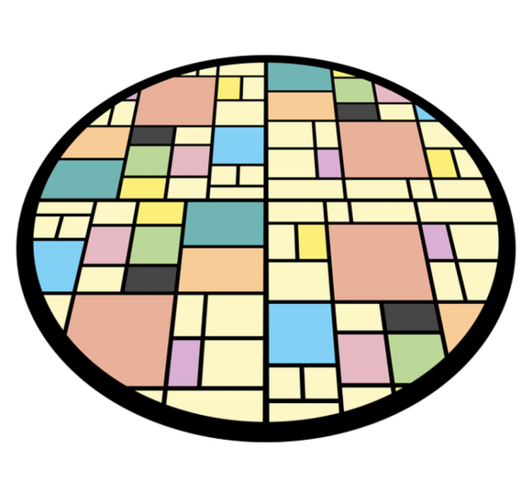 Tapis vinyle géométrique motif blocs colorés - TenStickers