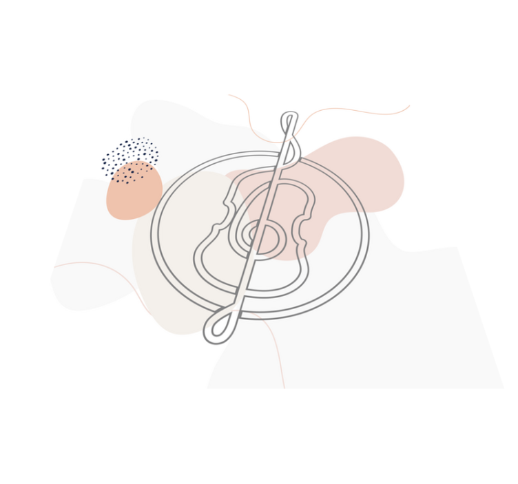 Tapis vinyle moderne Conception de violoncelle au trait - TenStickers