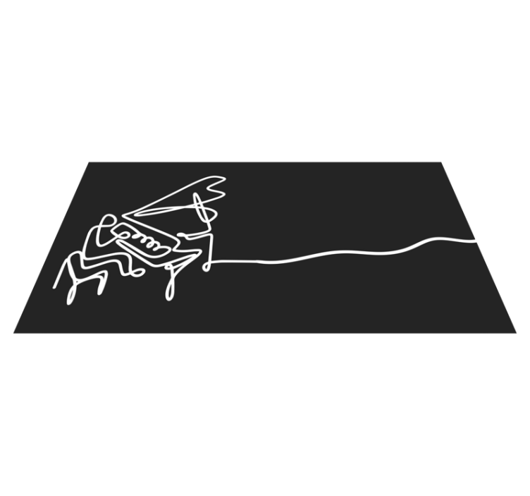 Tapis vinyle design moderne dessin au trait pour piano - TenStickers