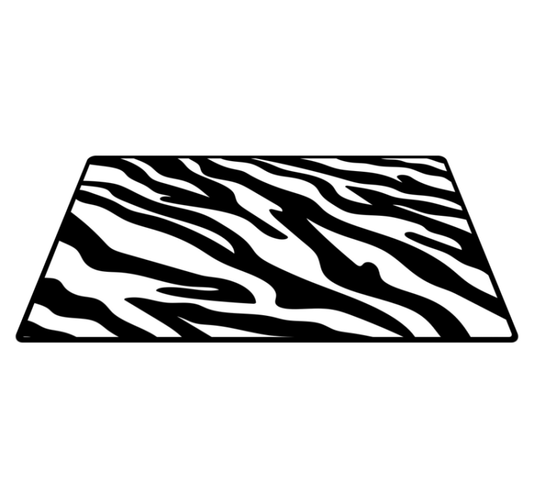 Tapis vinyle motif animal rayures monochromes - TenStickers