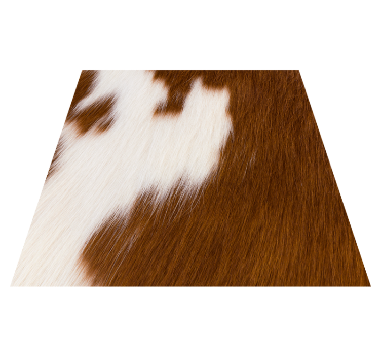 Tapis carré en vinyle marron et blanc avec texture de fourrure d - TenStickers