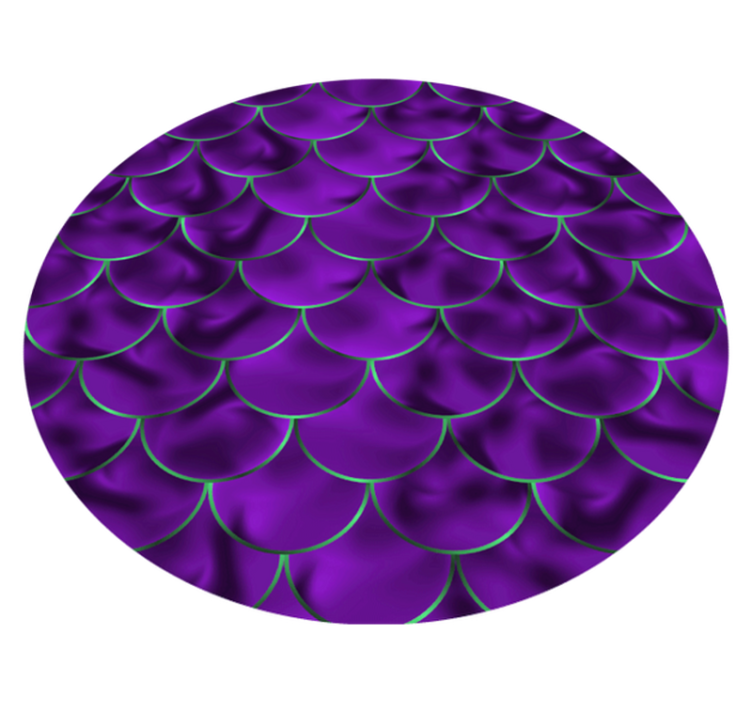 Tapis vinyle rond motif écaille violet - TenStickers