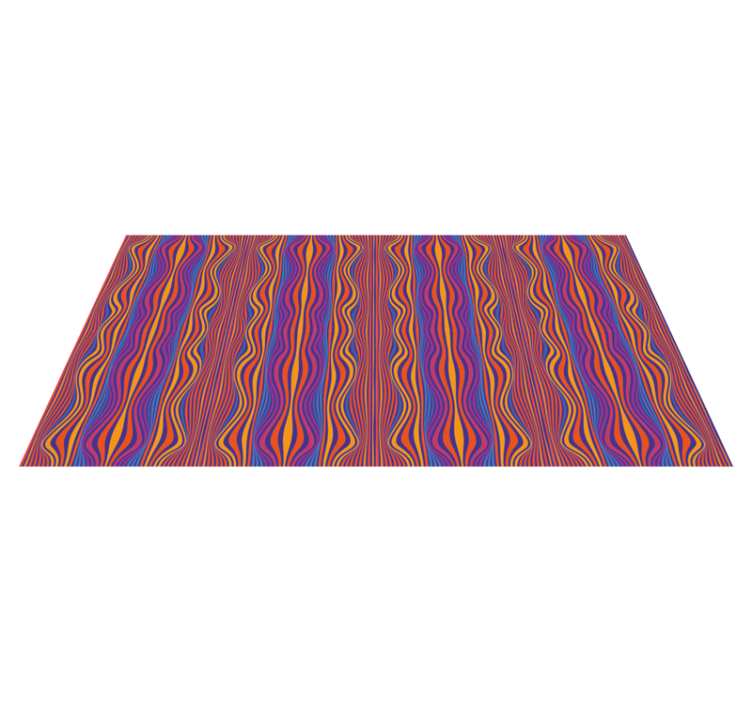Tapis vinyle géométrique lignes ondulées vibrantes - TenStickers