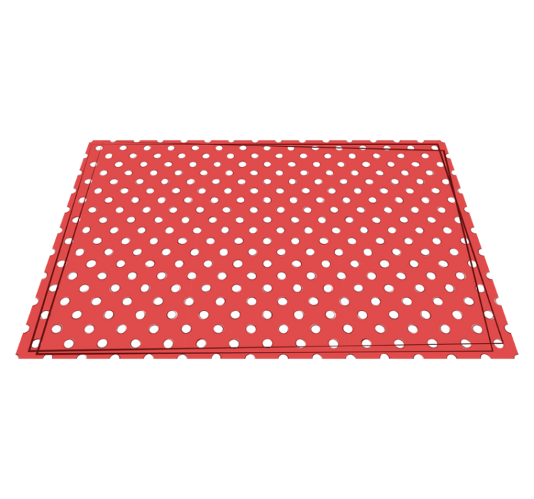 Tapis vinyle imitation parquet pois rouges - TenStickers