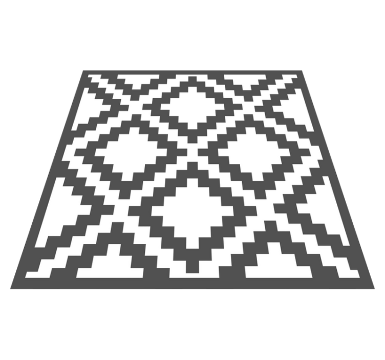 Tapis vinyle géométrique motif losanges noirs - TenStickers