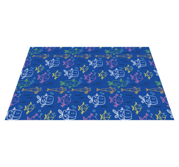 Tapis vinyle pour enfants illustration de poissons fantaisie - TenStickers