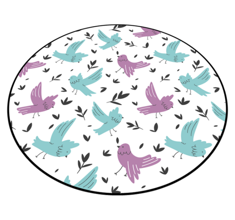 Tapis vinyle nature oiseaux bleus et violets - TenStickers