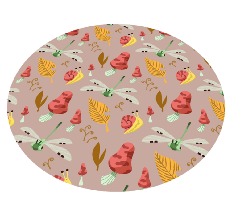 Tapis vinyle nature éléments forestiers beiges - TenStickers