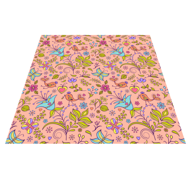 Tapis vinyle plantes motif floral printemps - TenStickers