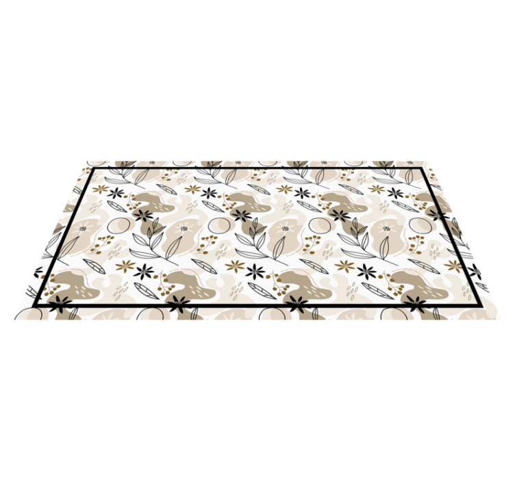 Tapis vinyle plantes éléments de feuillage beige - TenStickers