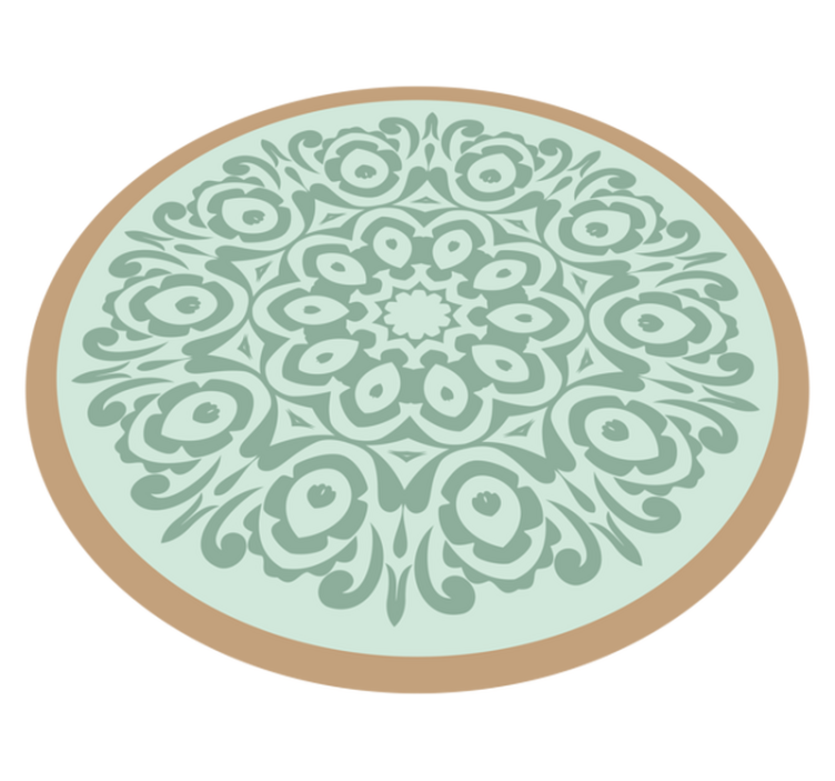 Tapis vinyle mandala arrangement botanique rond - TenStickers
