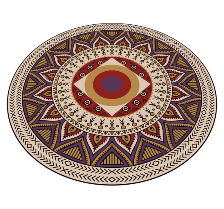 Tapis vinyle mandala motif circulaire vibrant - TenStickers