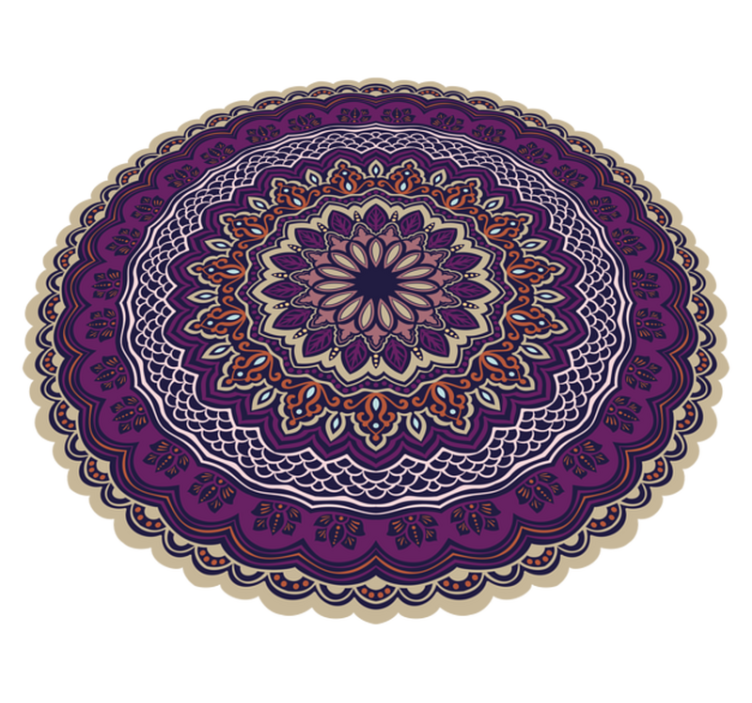 Tapis vinyle mandala design violet vibrant - TenStickers