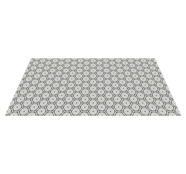 Tapis mosaique vinyle élégant motif d'hexagones gris - TenStickers