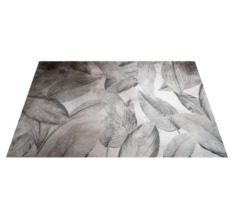 Tapis à fleurs vinyle feuilles tons gris - TenStickers