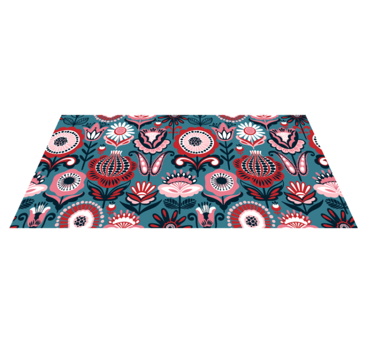Tapis vinyle plantes motif ethnique scandinave - TenStickers