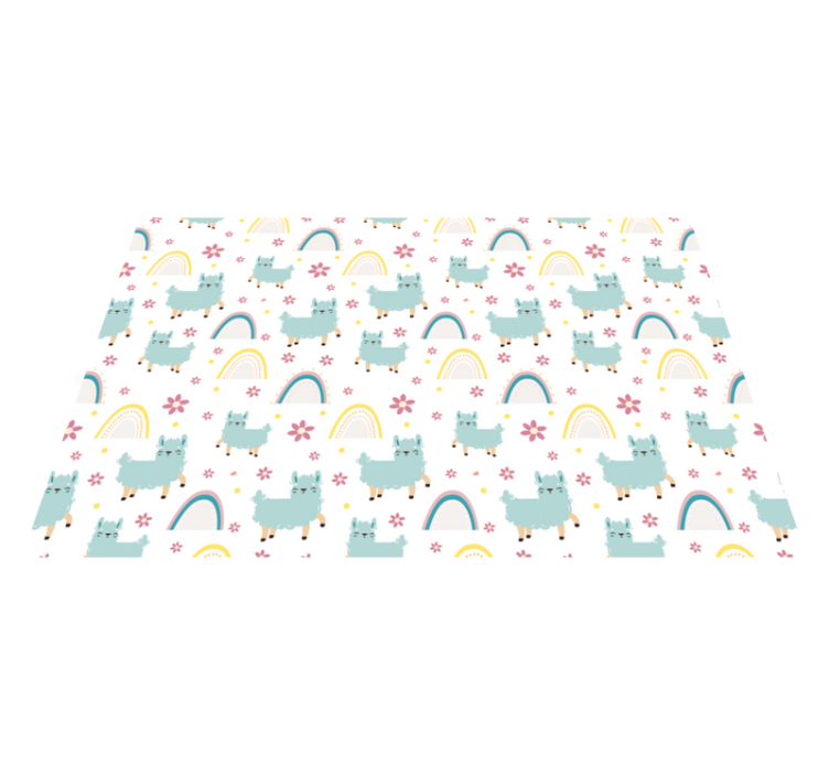 Tapis vinyle autres tapis arc-en-ciel et lamas - TenStickers