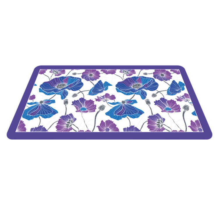 Tapis vinyle plantes rêve botanique bleu - TenStickers