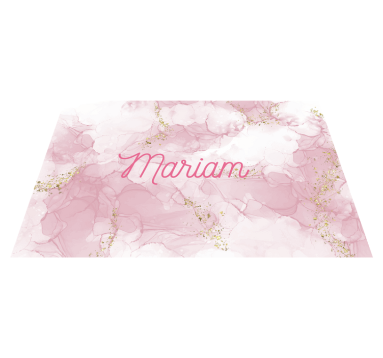 Tapis vinyle marbre nom rose élégant - TenStickers