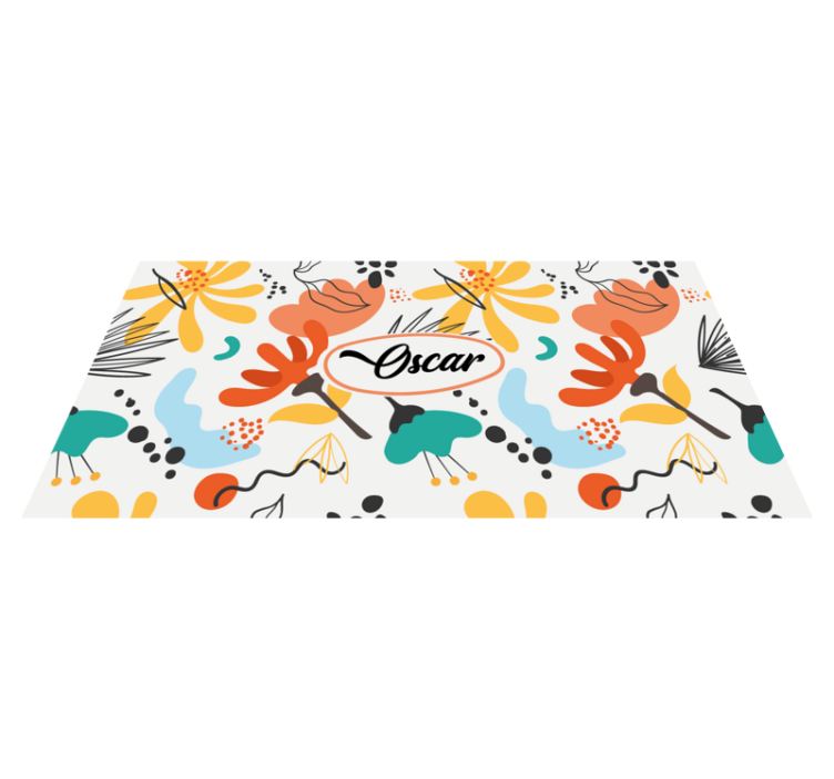 Tapis vinyle chambre fleurs abstraites personnalisées - TenStickers