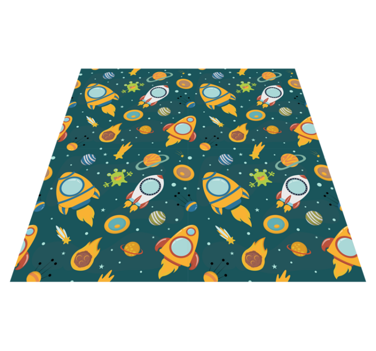 Tapis vinyle étoile aventure spatiale en fusée - TenStickers